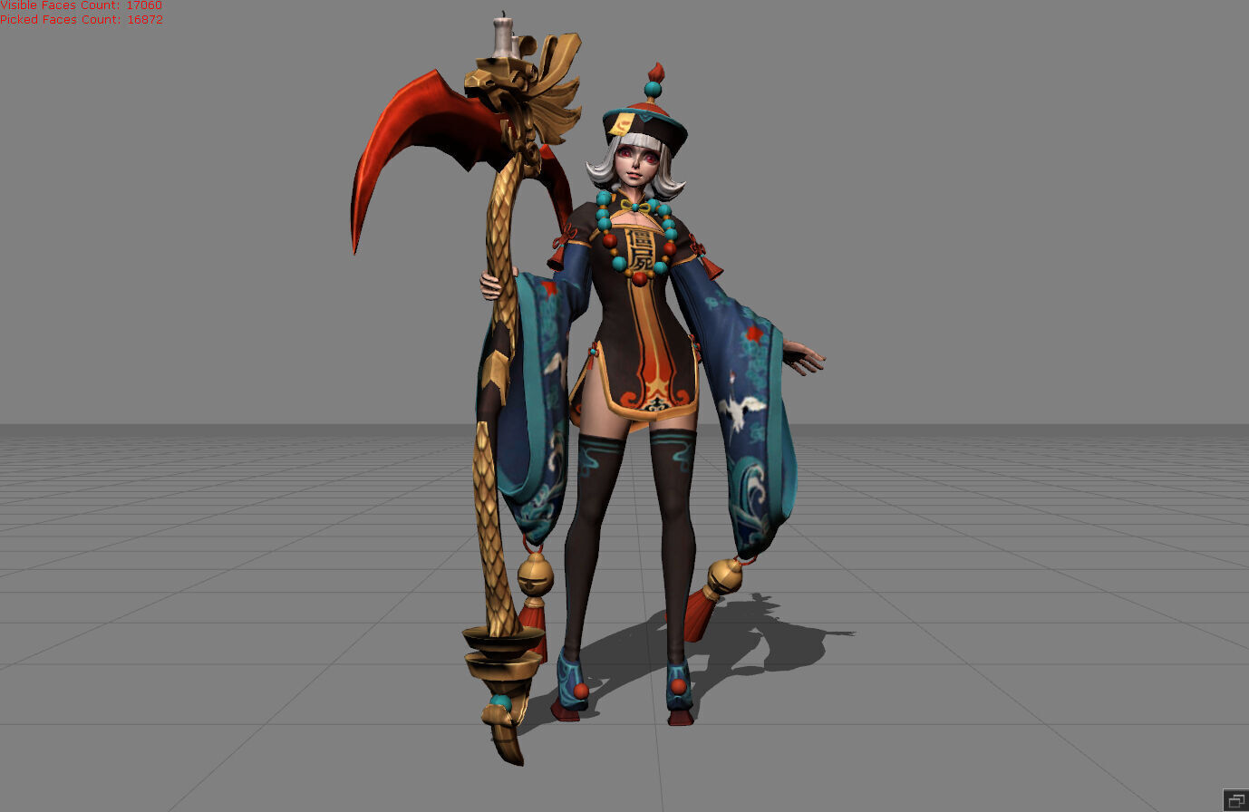 Ruby Lady Zombie Low-poly 3D model_1
