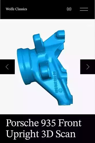 Porsche 935 Front Spindle 3d scan