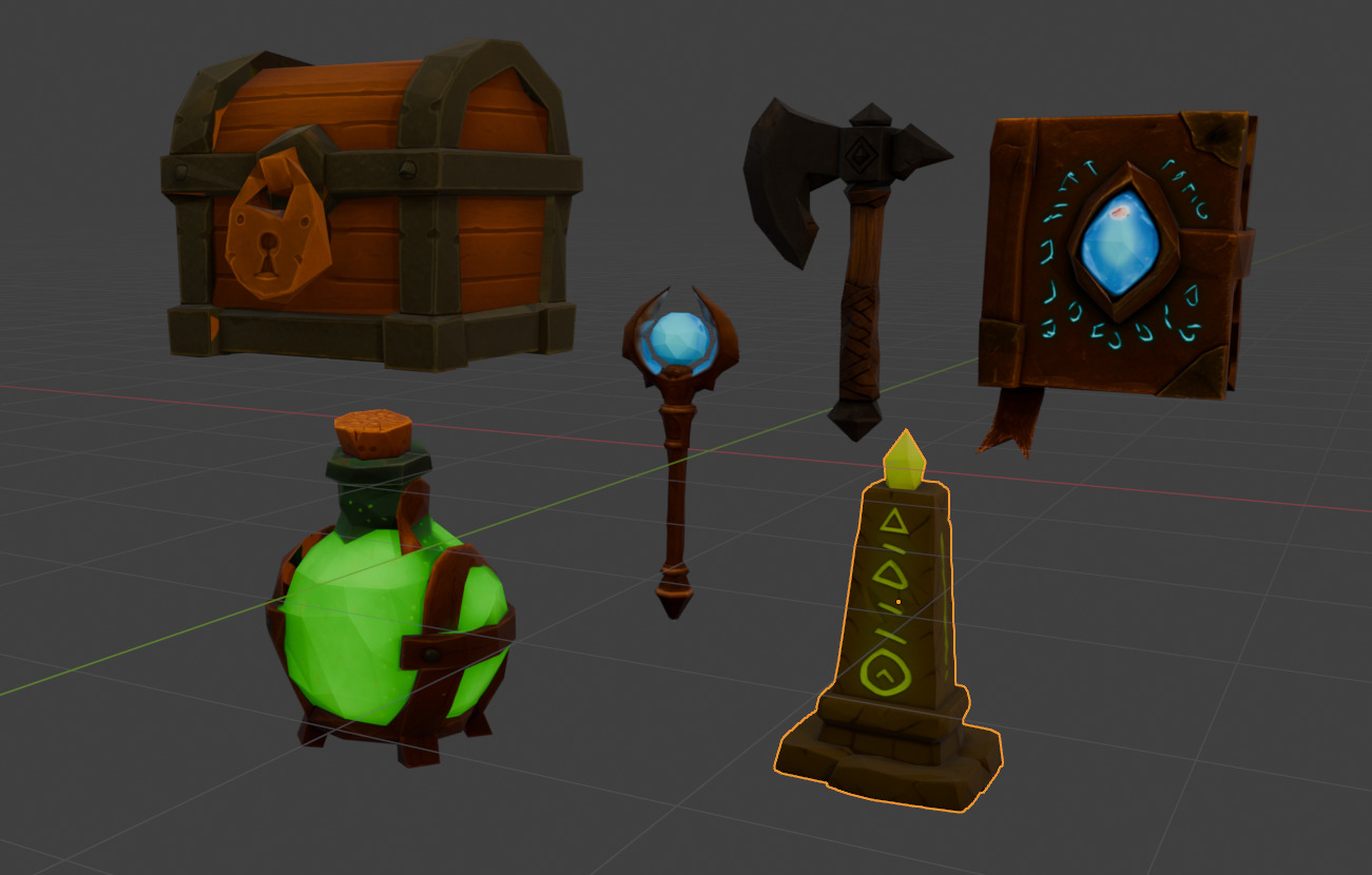 RGBForest Mage Pack  Stylized RPG Magic Props Set  Low-poly 3D model_11