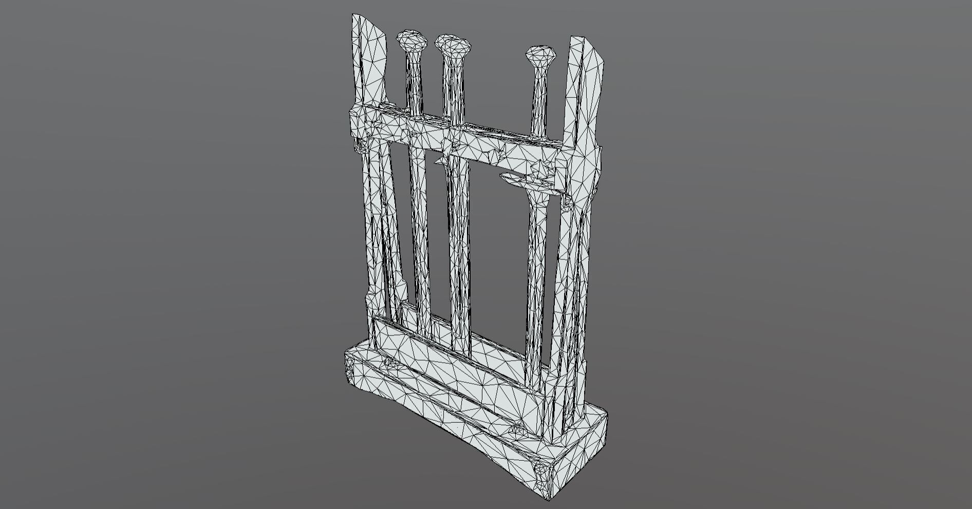 Sword Stand Stylized Medieval 3D Prop Model Low-poly 3D model_7