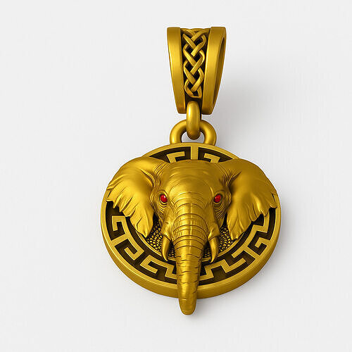 Elephant Head Pendant 3D print model