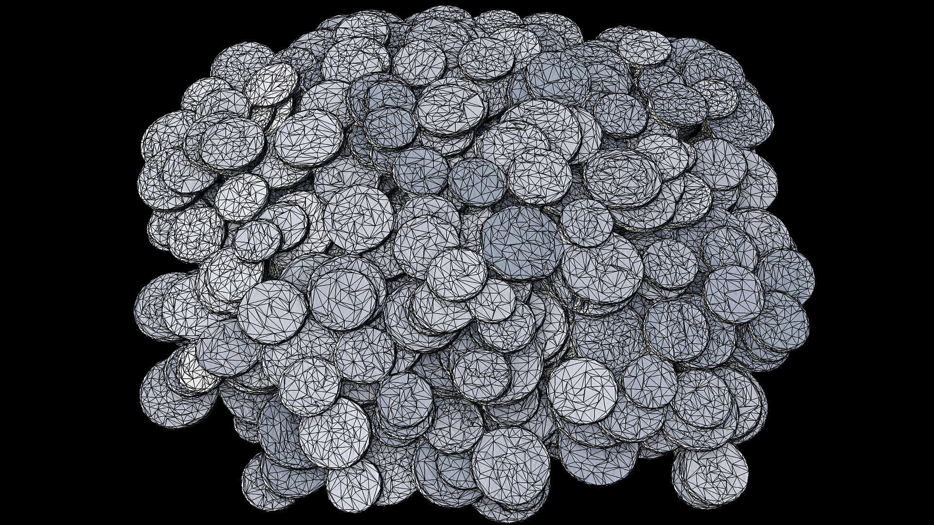 coins pile silver copper old types pt1 PBR photogrammetry Low-poly 3D model_7