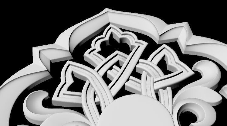 Central decor ornament for furniture 3D model_5