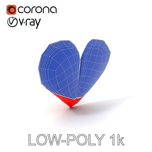 Geometric Heart Shape D Model Pack Low-poly 3D model