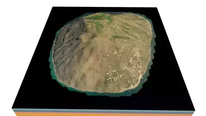 Alicudi island 3d model terrain