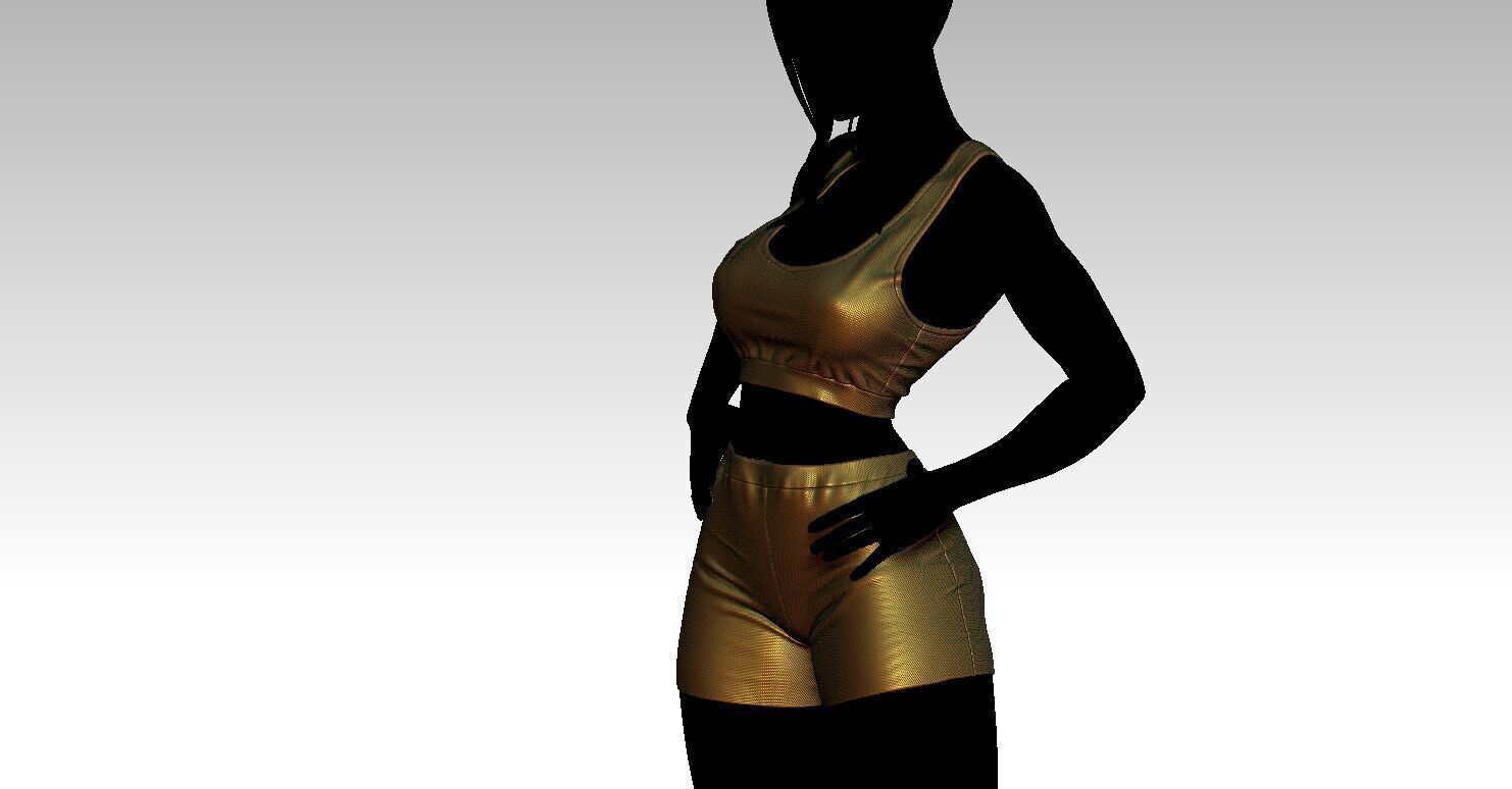sports pants and shirts V02 3D print model_1