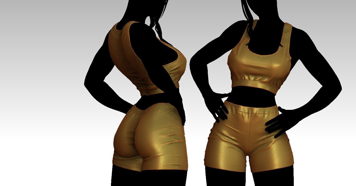 sports pants and shirts V02 3D print model_8