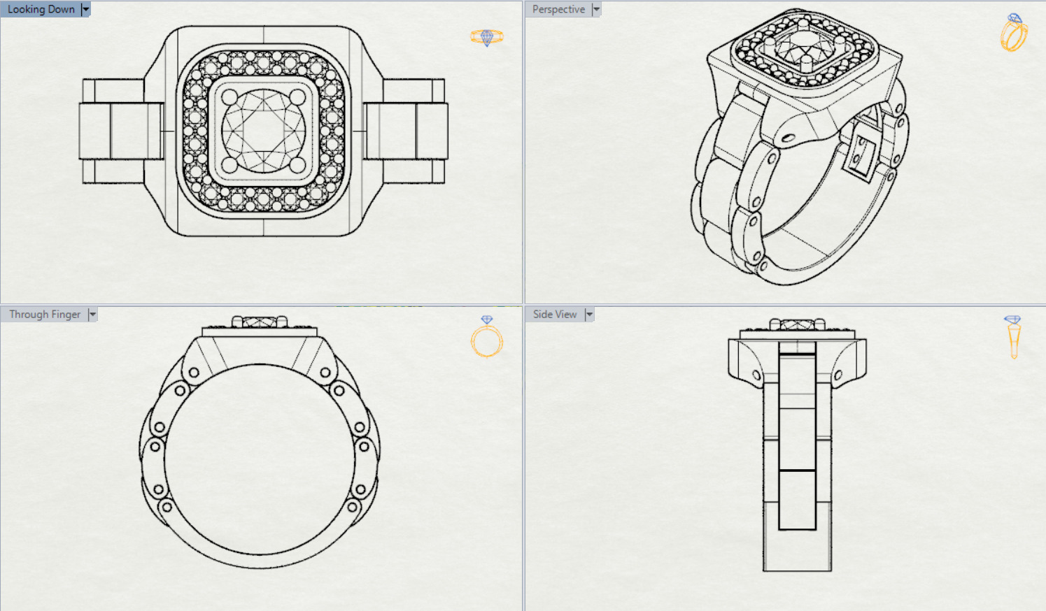 Luxury man Rolex design diamond ring model ror0020 3D print model_19