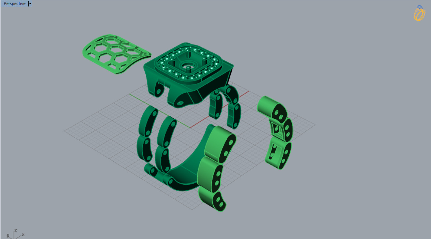 Luxury man Rolex design diamond ring model ror0020 3D print model_7