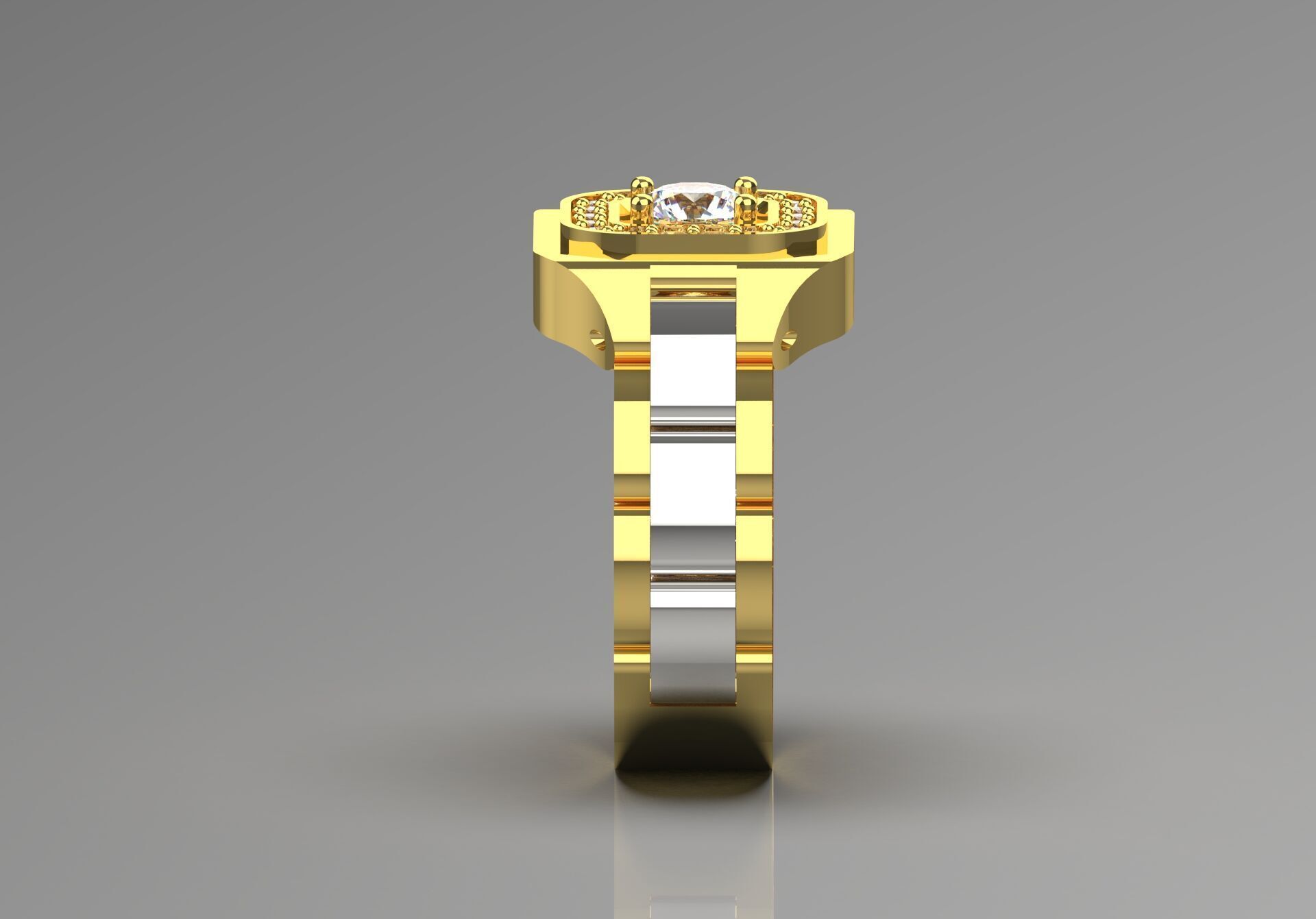 Luxury man Rolex design diamond ring model ror0020 3D print model_1