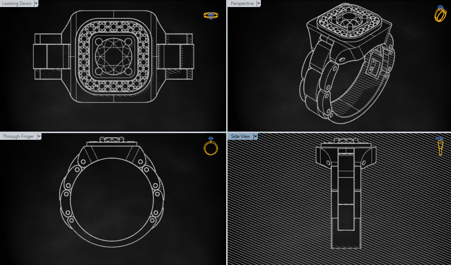 Luxury man Rolex design diamond ring model ror0020 3D print model_25
