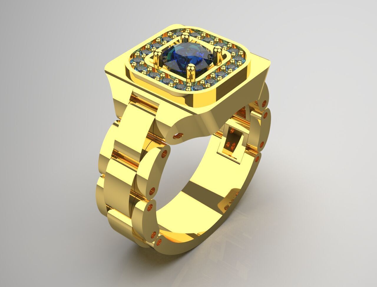 Luxury man Rolex design diamond ring model ror0020 3D print model_13