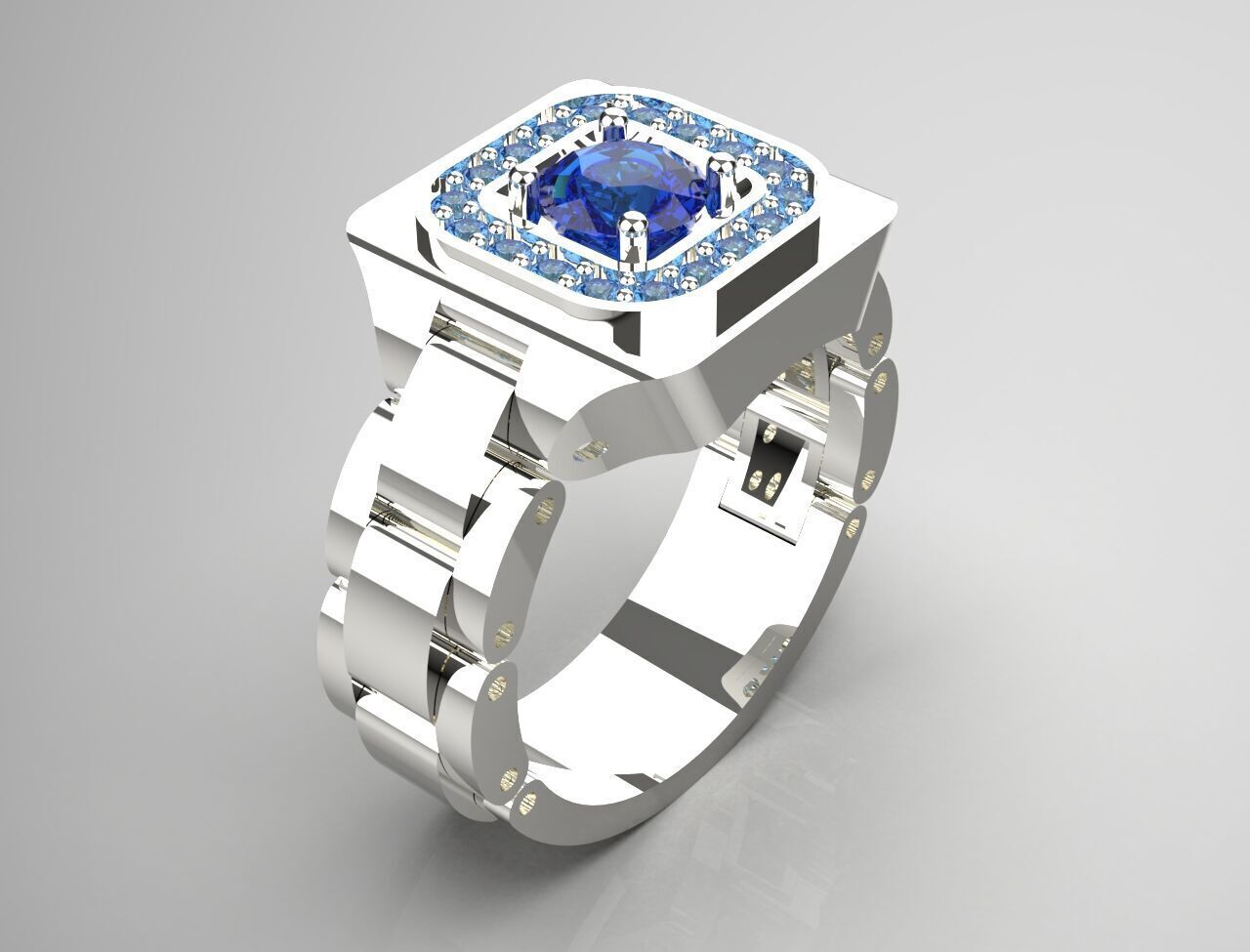 Luxury man Rolex design diamond ring model ror0020 3D print model_12