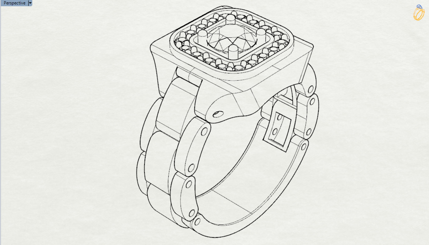 Luxury man Rolex design diamond ring model ror0020 3D print model_20