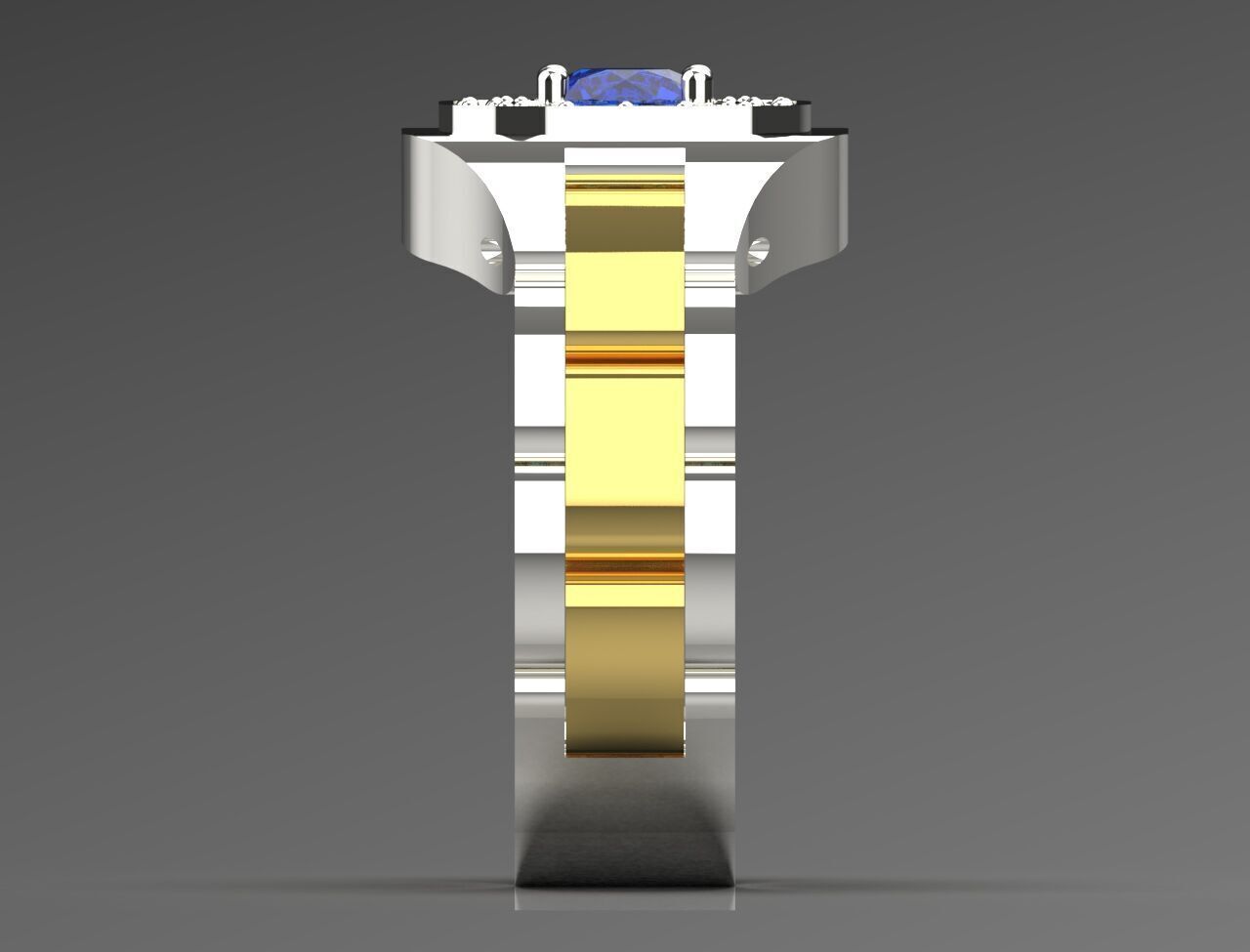 Luxury man Rolex design diamond ring model ror0020 3D print model_16