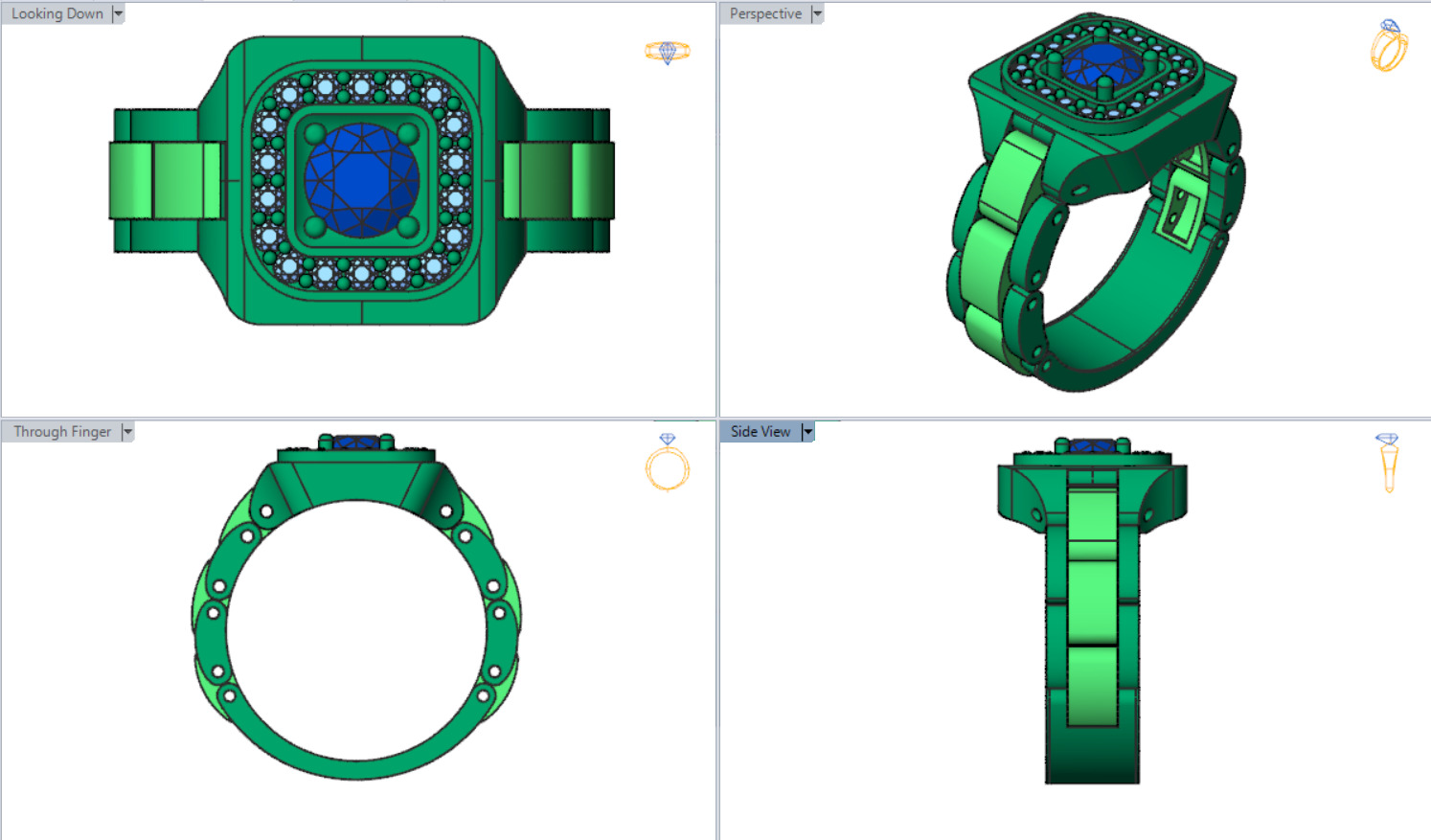 Luxury man Rolex design diamond ring model ror0020 3D print model_24
