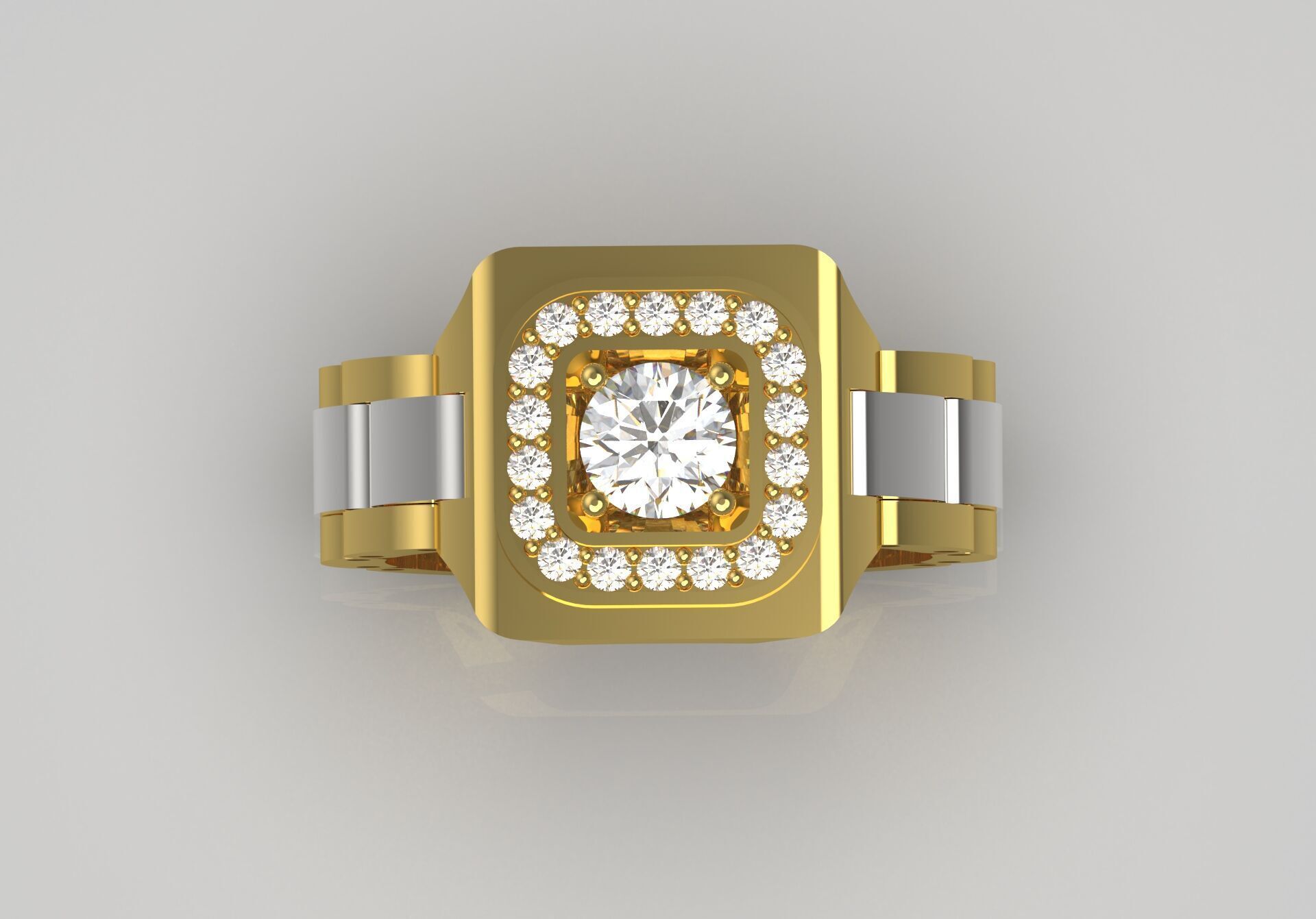 Luxury man Rolex design diamond ring model ror0020 3D print model_2