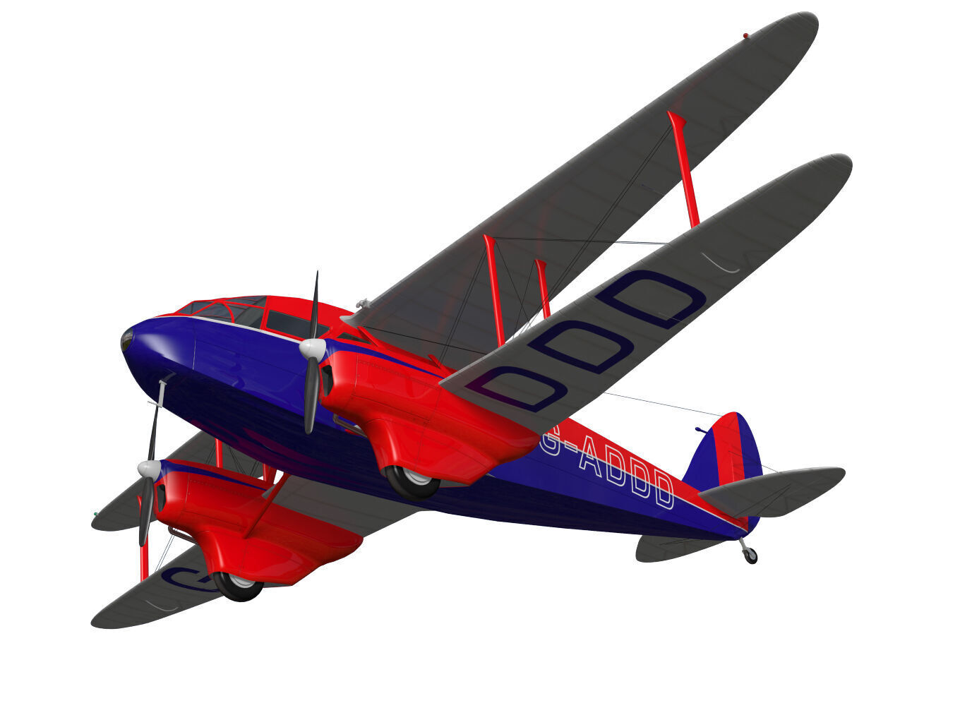 de Havilland DH89 Dragon Rapide 3D model_3