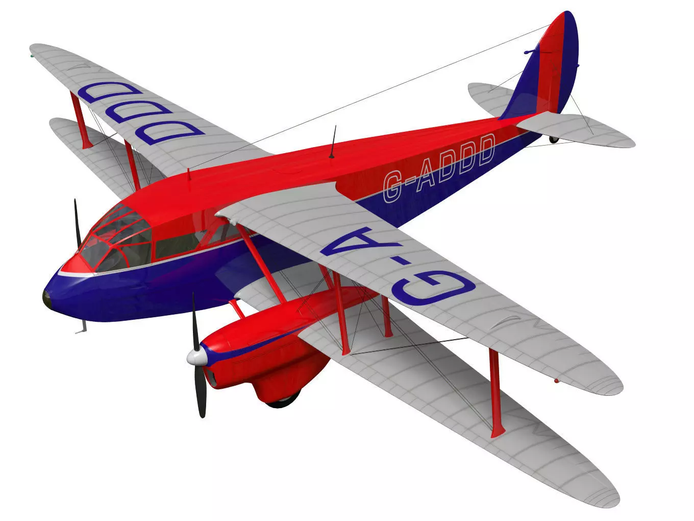 de Havilland DH89 Dragon Rapide 3D model_0