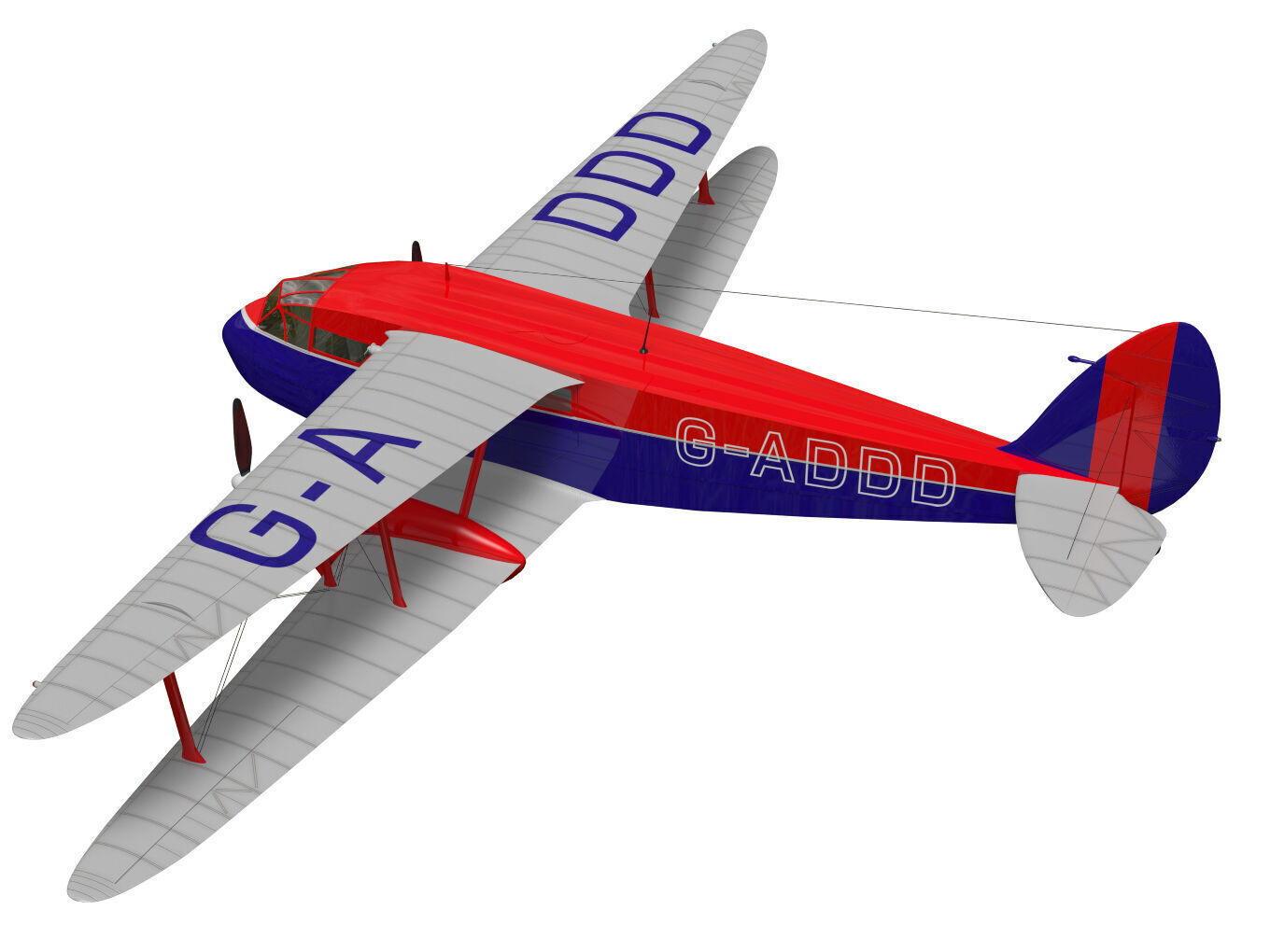 de Havilland DH89 Dragon Rapide 3D model_1