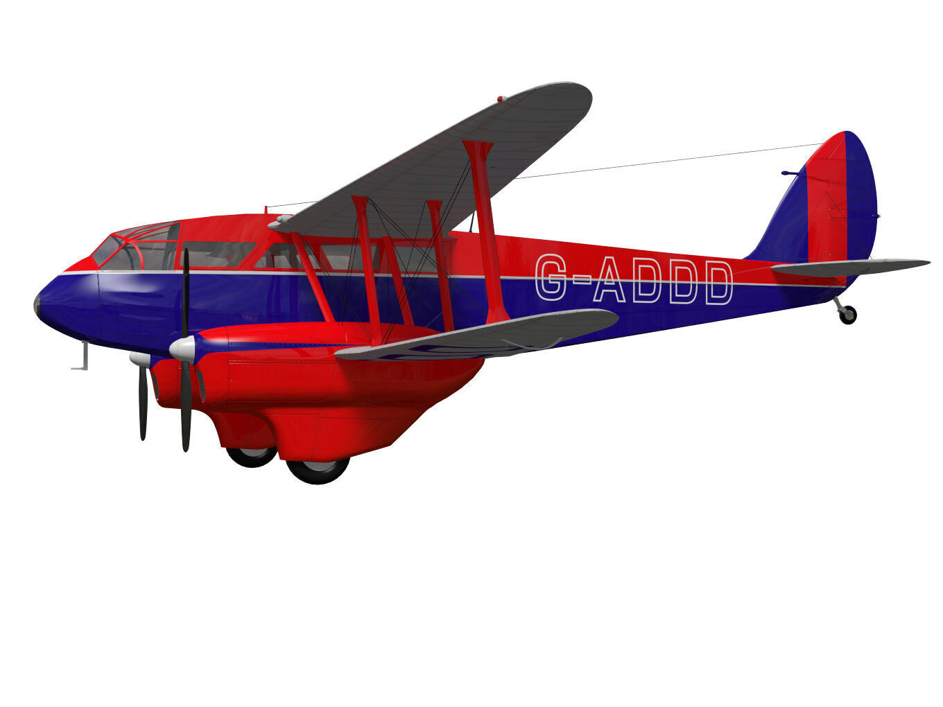 de Havilland DH89 Dragon Rapide 3D model_2