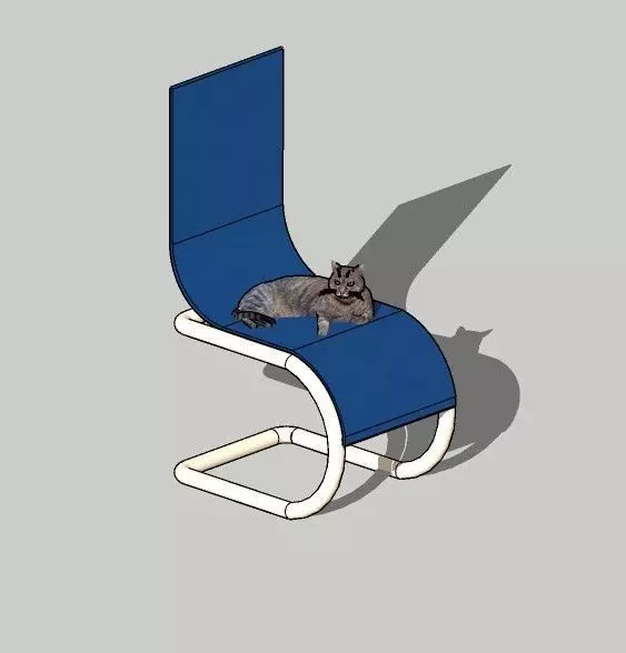 Lawn chair Low-poly 3D model