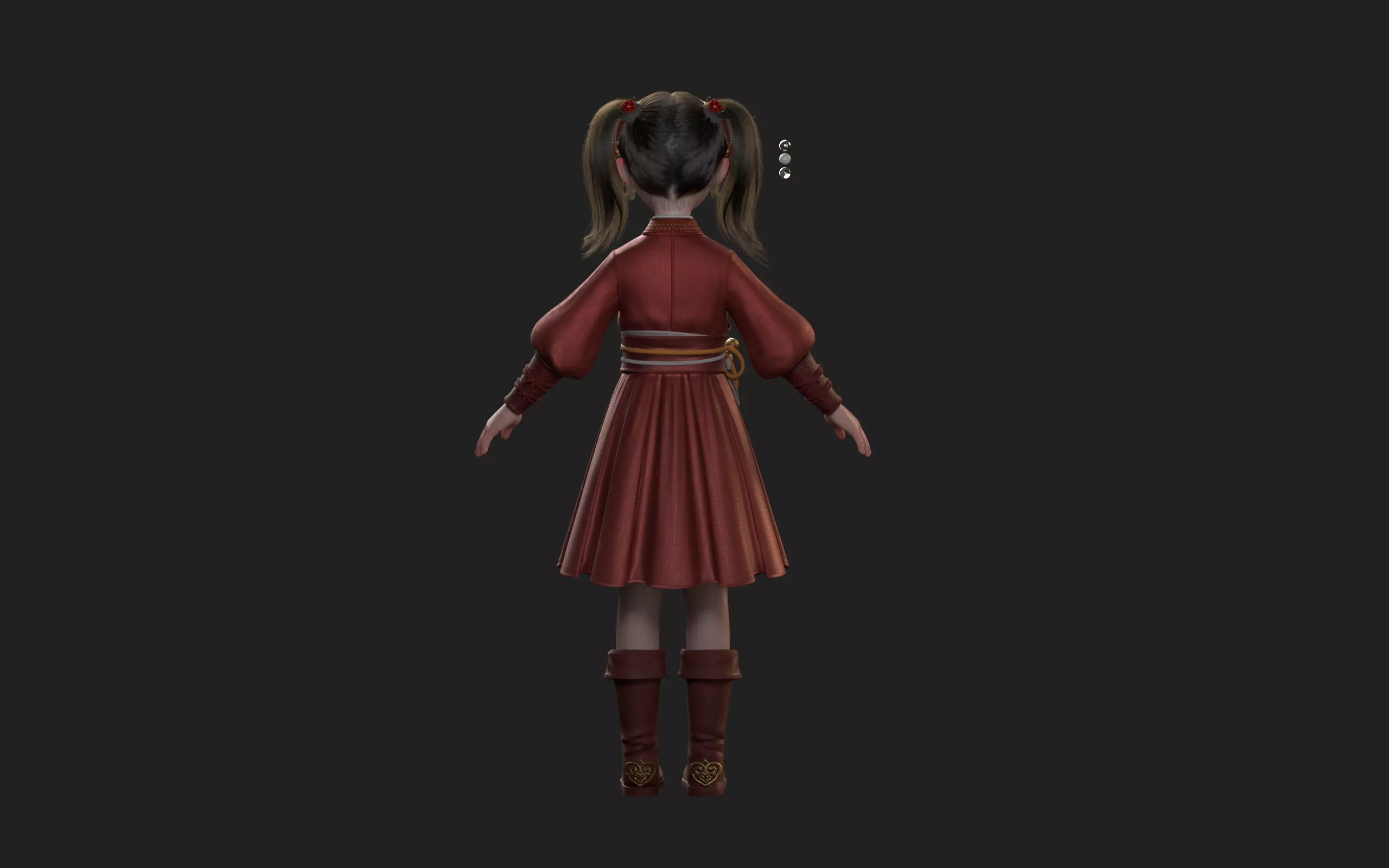 Chinese little Girl AsianGirl O022B 3D model 3D model 3D model 3D model_10