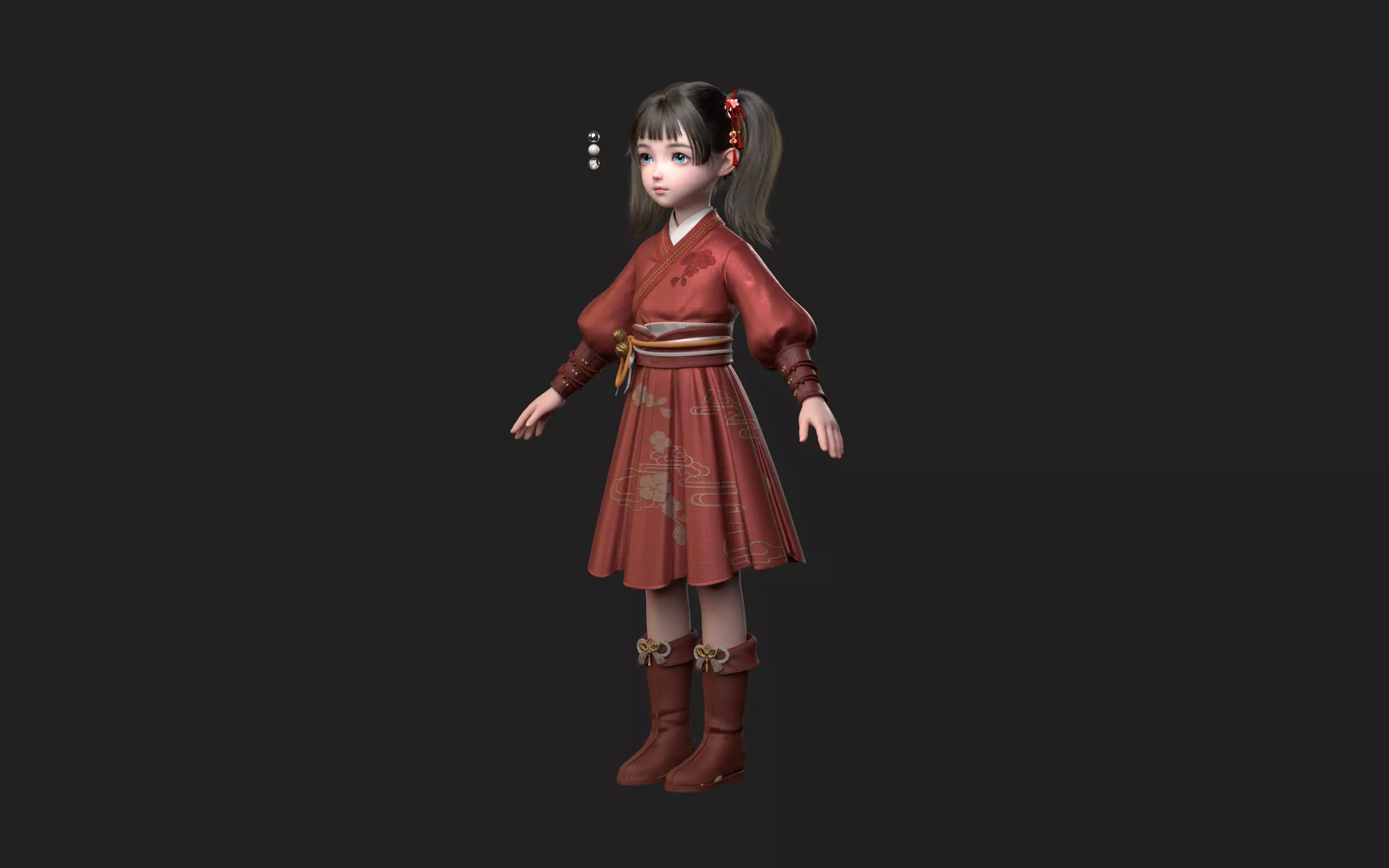 Chinese little Girl AsianGirl O022B 3D model 3D model 3D model 3D model_7