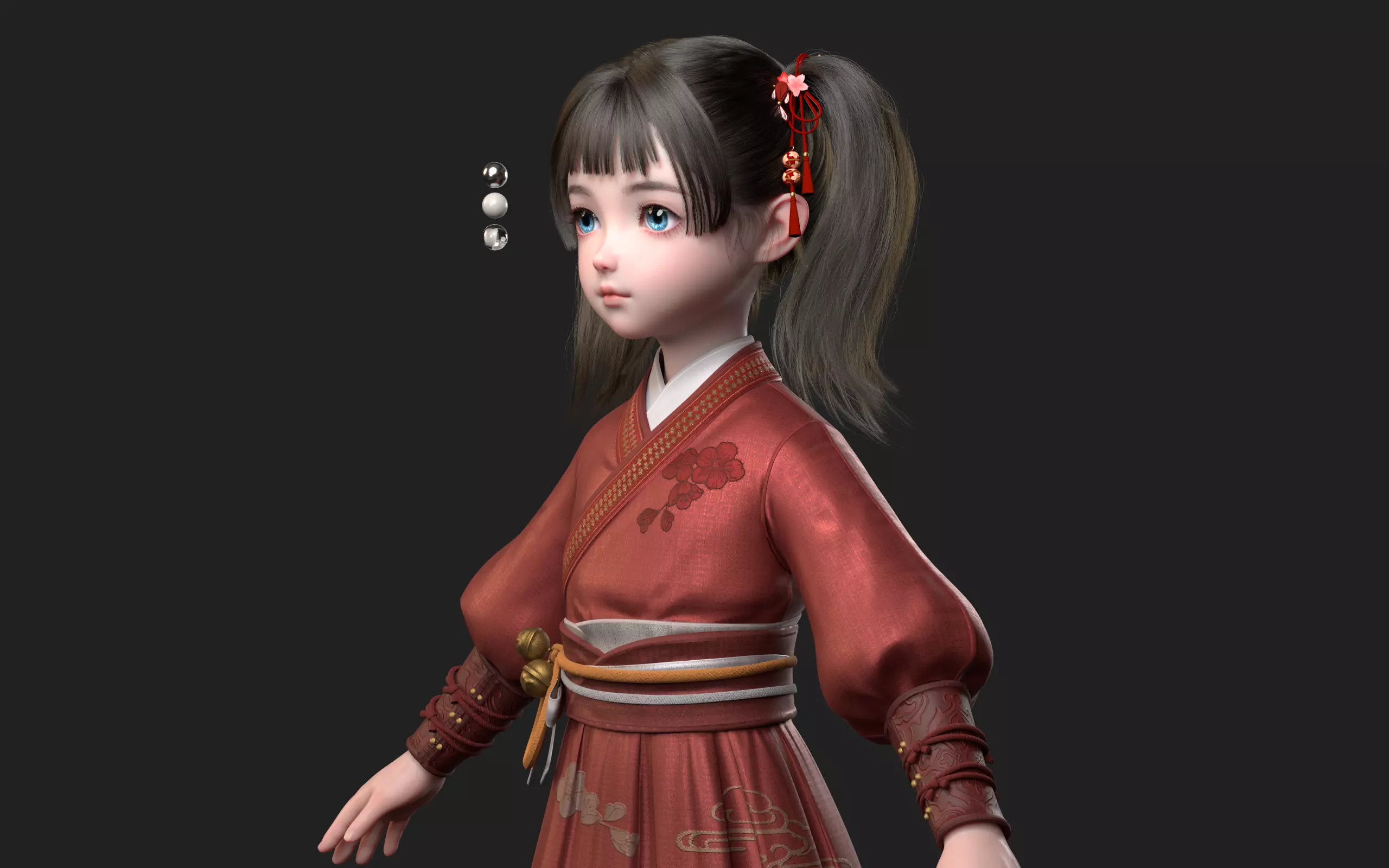 Chinese little Girl AsianGirl O022B 3D model 3D model 3D model 3D model_4