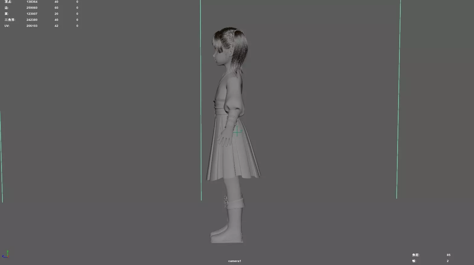 Chinese little Girl AsianGirl O022B 3D model 3D model 3D model 3D model_13