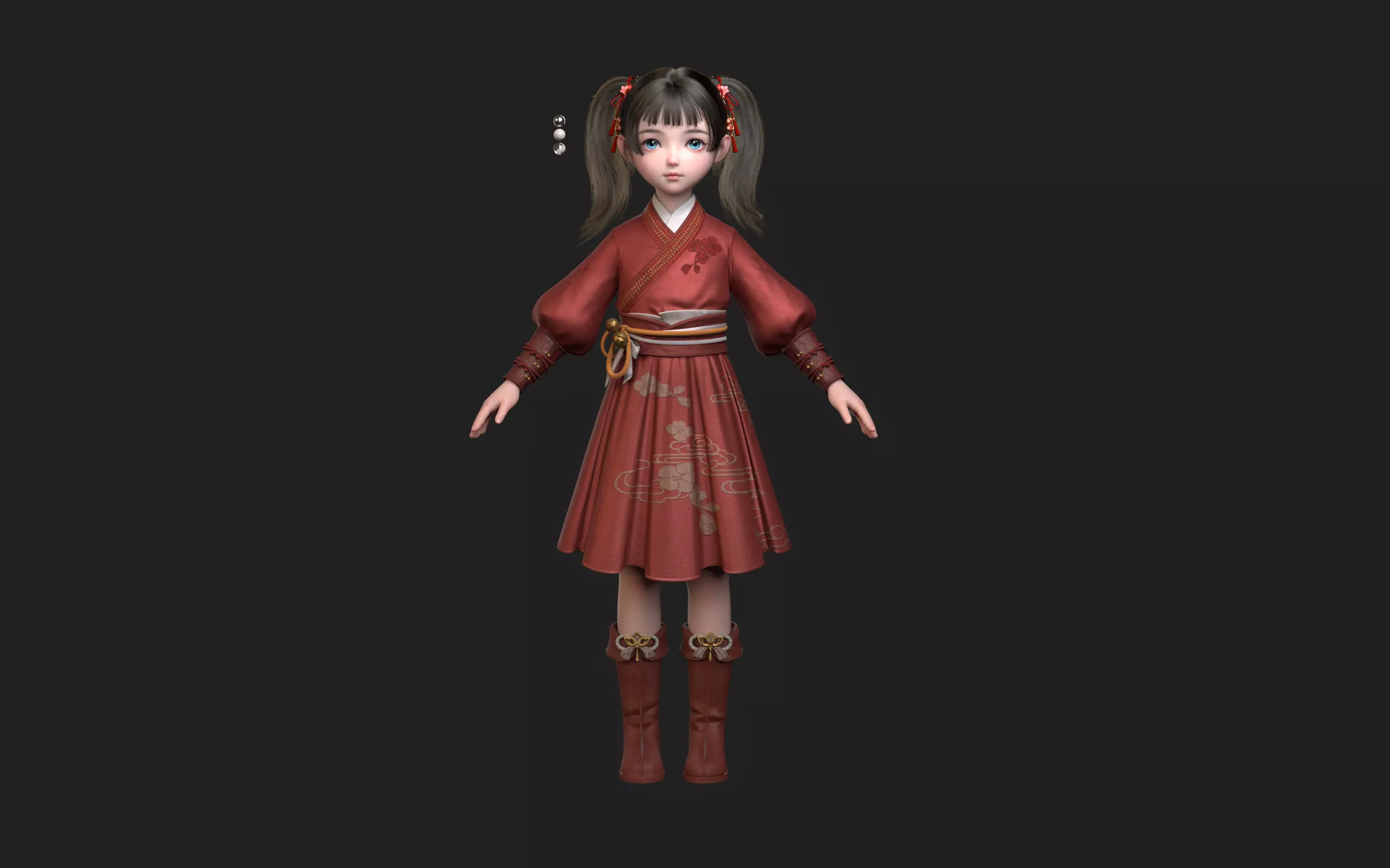 Chinese little Girl AsianGirl O022B 3D model 3D model 3D model 3D model_6