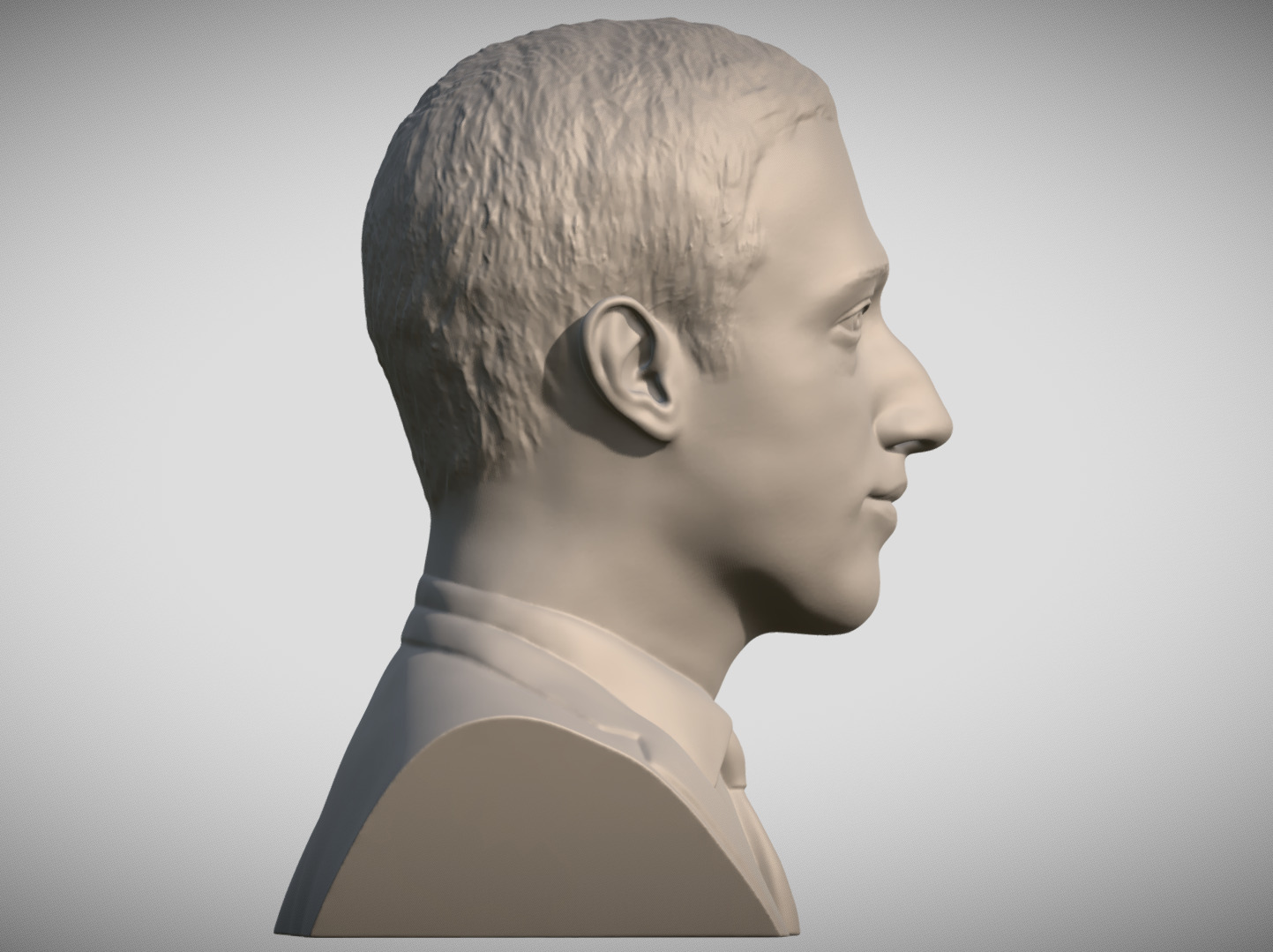 Mark Zuckerberg bust 3D print model_7