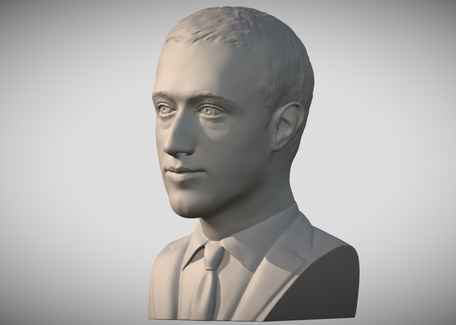 Mark Zuckerberg bust 3D print model_2