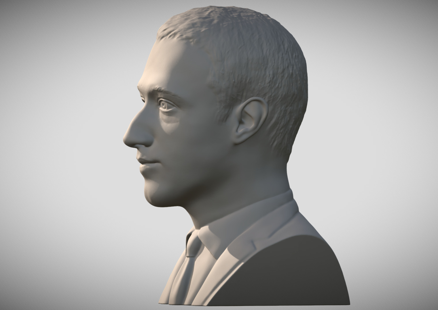 Mark Zuckerberg bust 3D print model_3