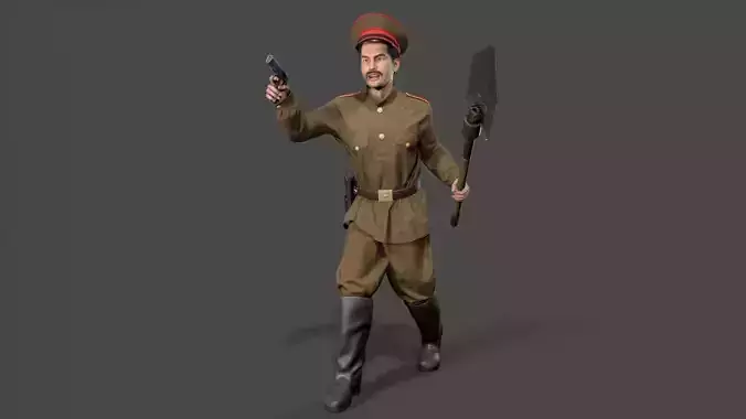 Soviet soldier 3D model