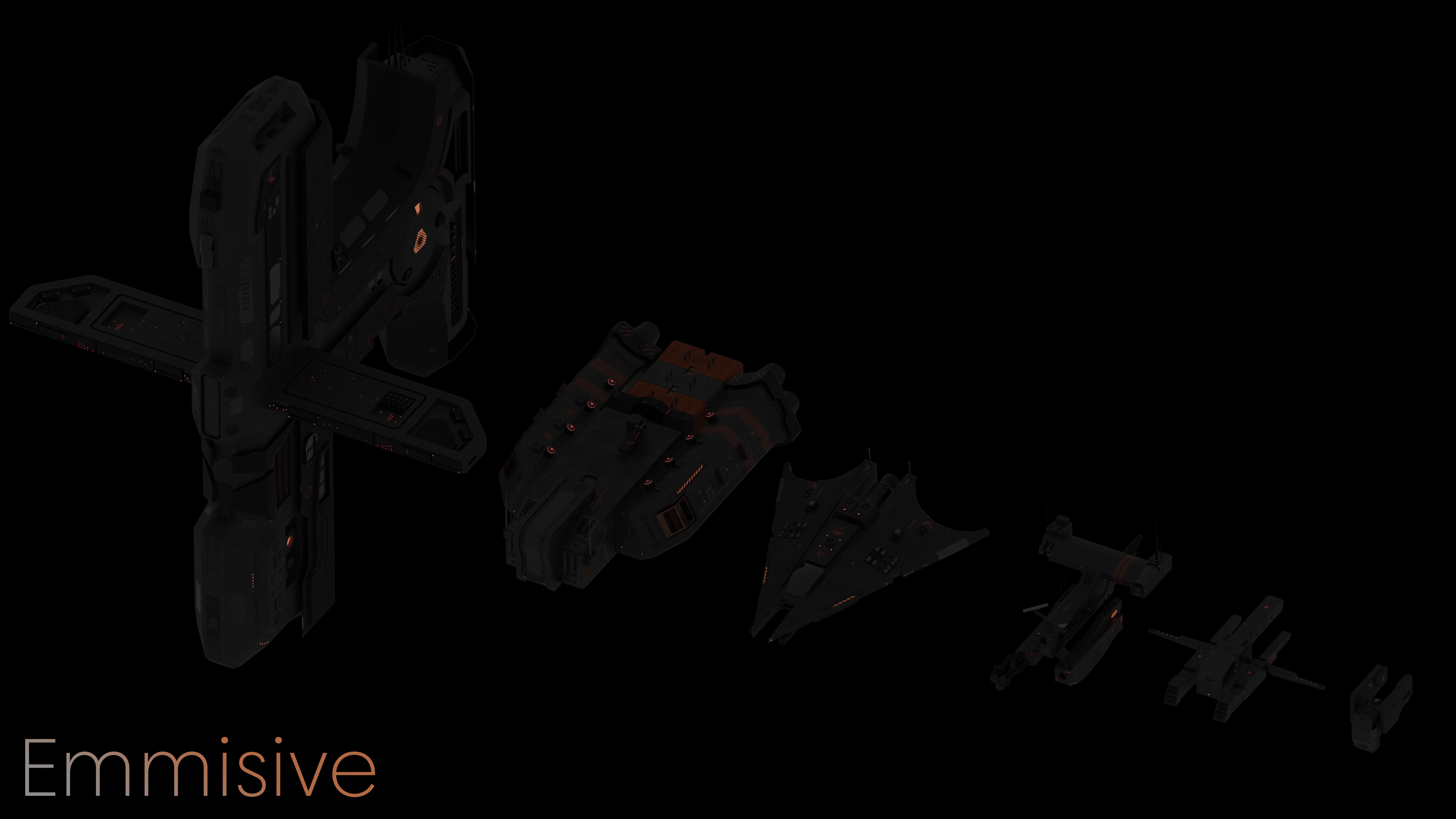 Humble space ships pack 3D Model Collection_7