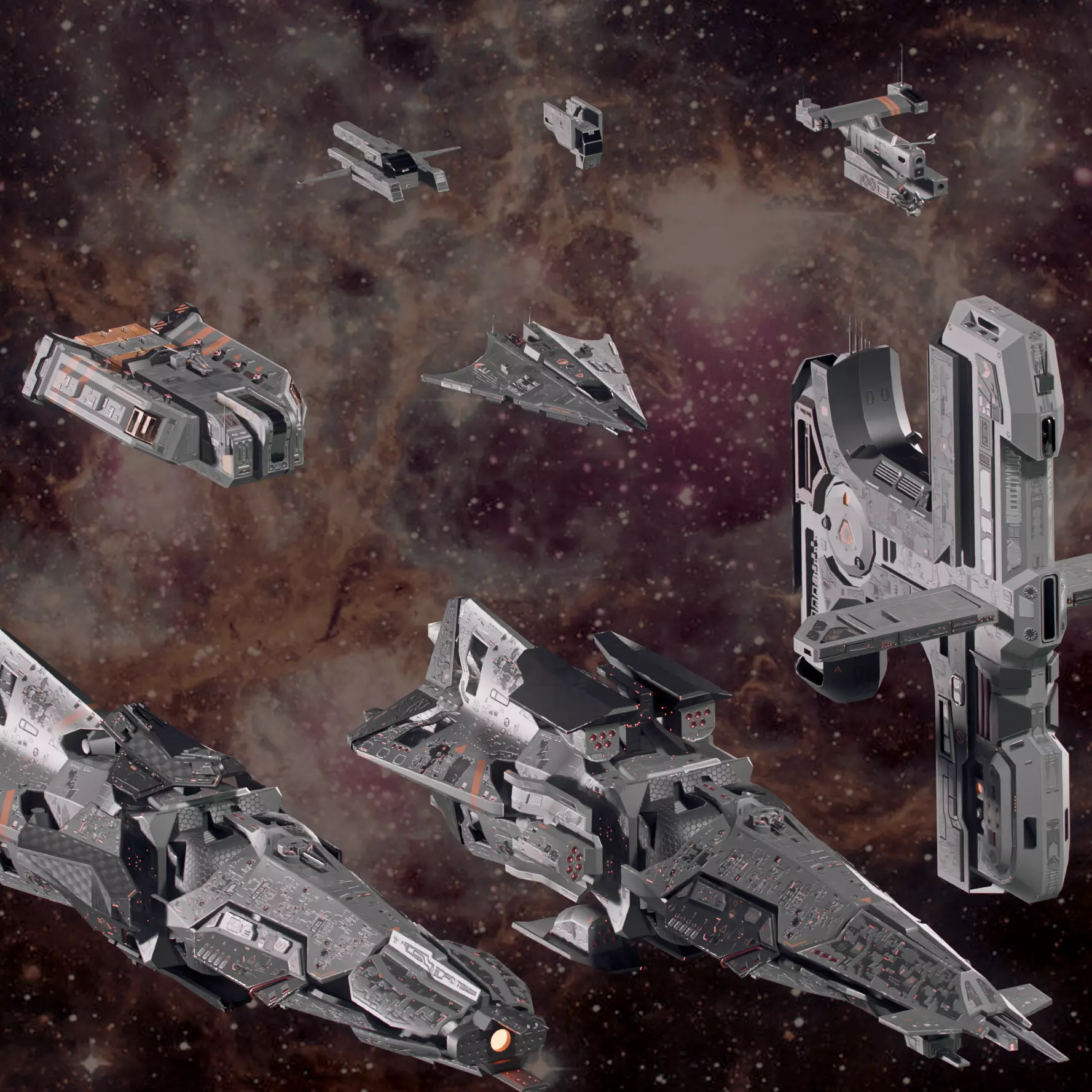 Humble space ships pack 3D Model Collection_0