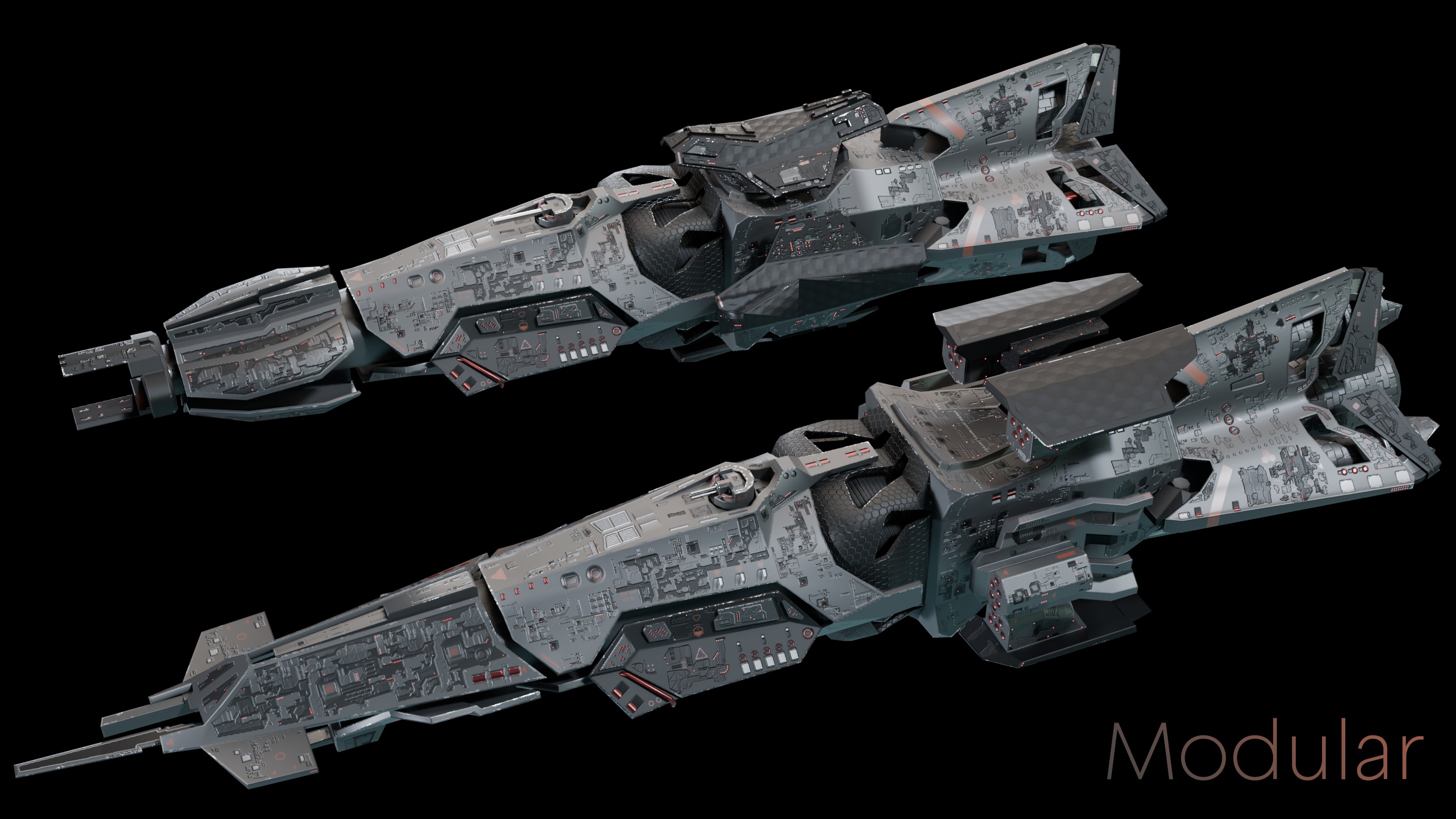 Humble space ships pack 3D Model Collection_5