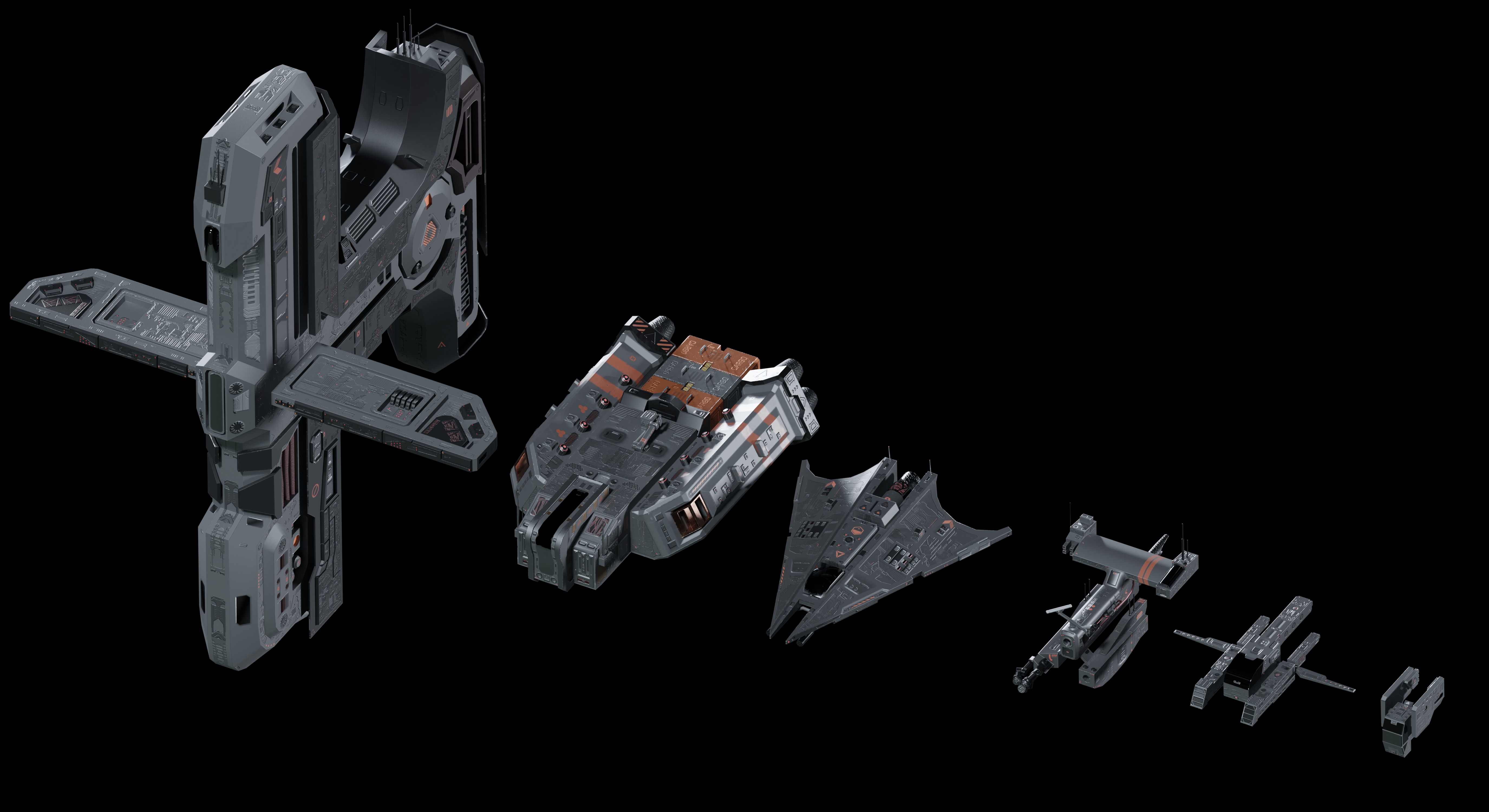 Humble space ships pack 3D Model Collection_8