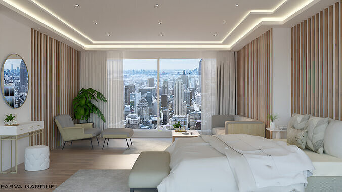 luxury hotel room 3D model