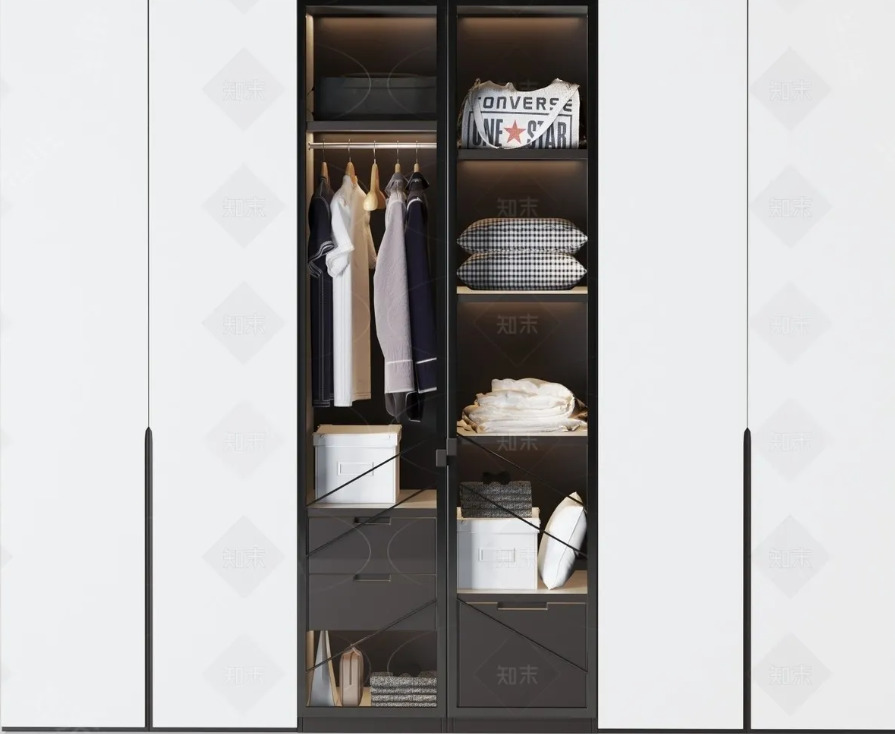 10 Wardrobe Set Combo Furniture for Interior Design 3D Models 3D model_6