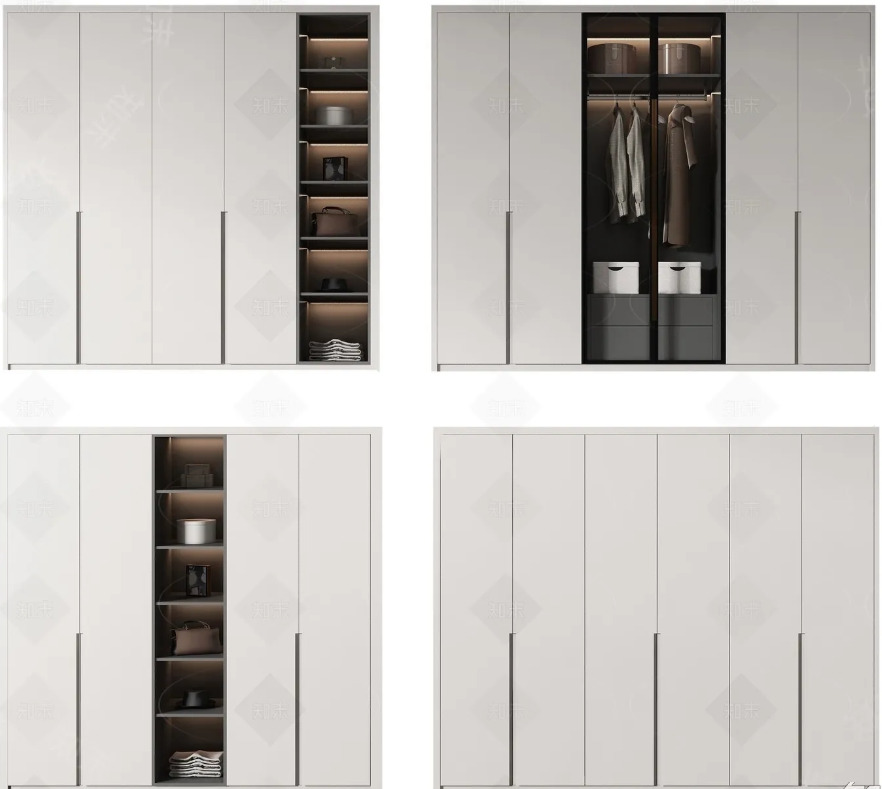 10 Wardrobe Set Combo Furniture for Interior Design 3D Models 3D model_7