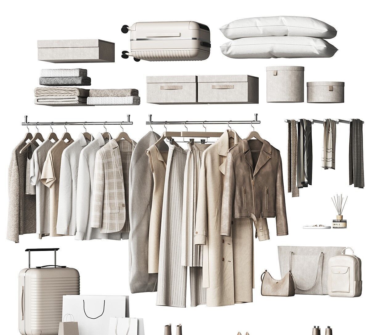 10 Wardrobe Set Combo Furniture for Interior Design 3D Models 3D model_1