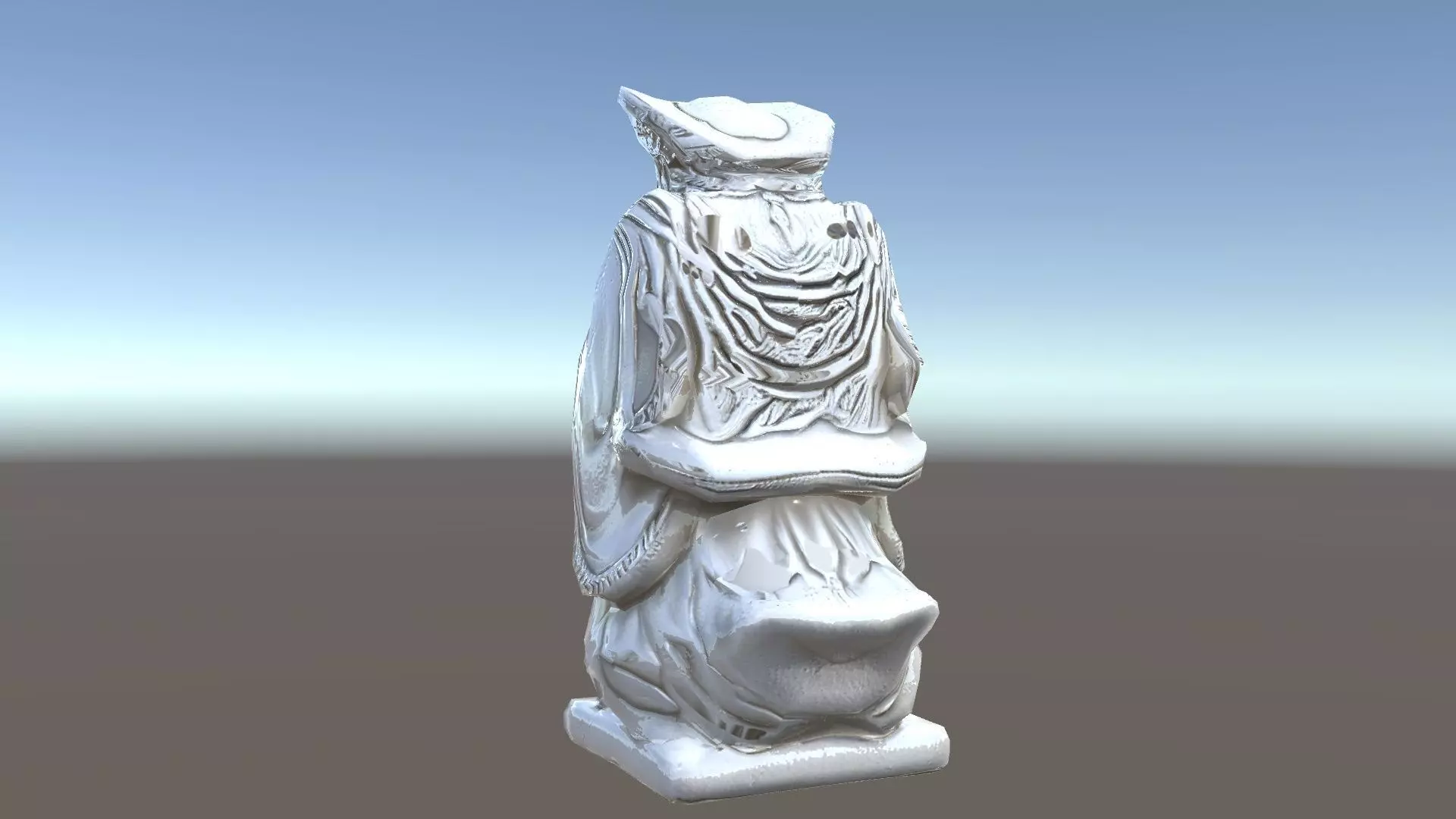 Praying Monk Statue Model Pack Low-poly 3D model_0