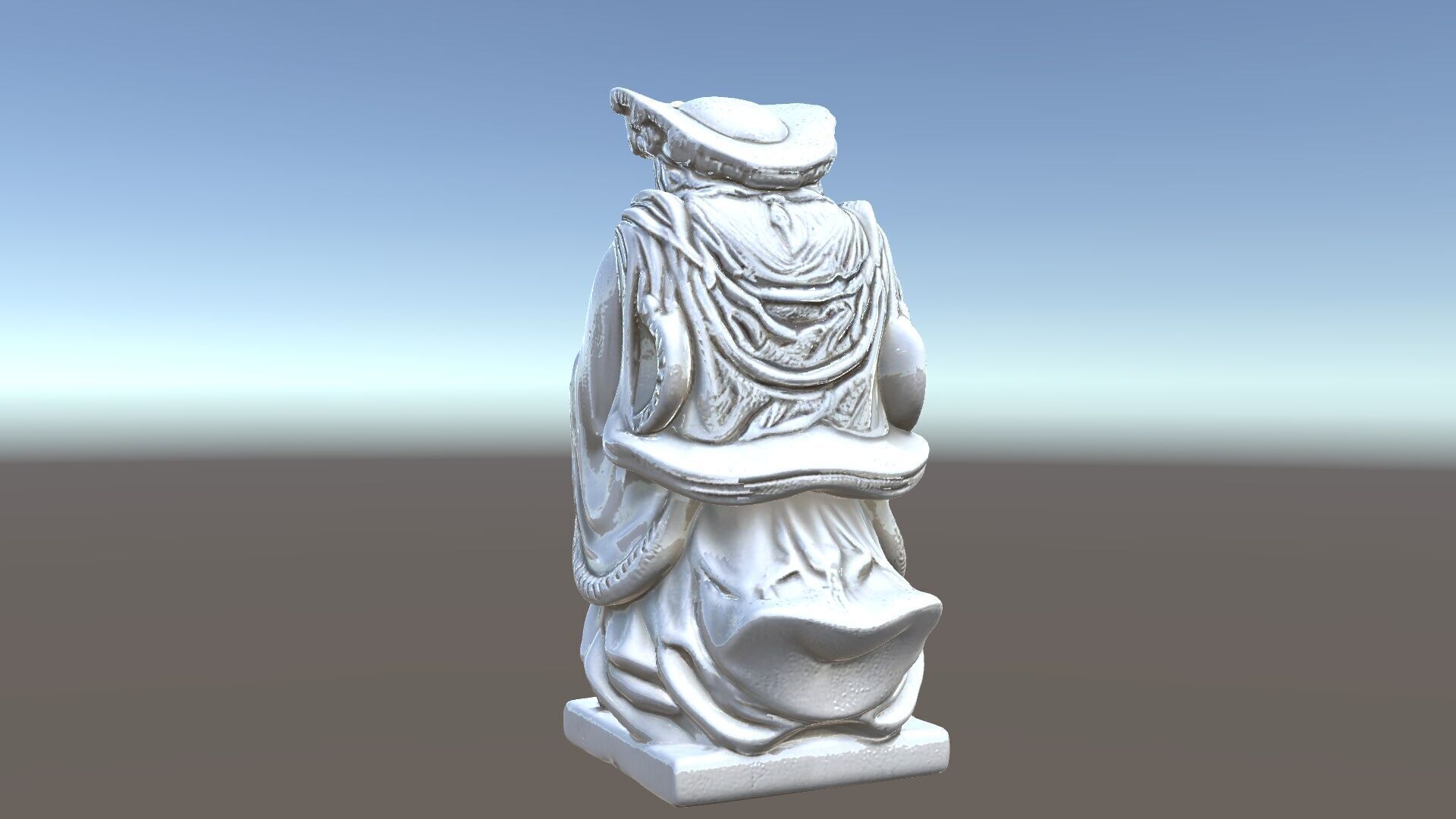 Praying Monk Statue Model Pack Low-poly 3D model_7