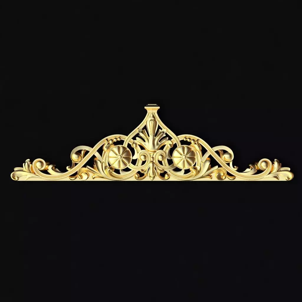 Central decor ornament for furniture 3D model_0