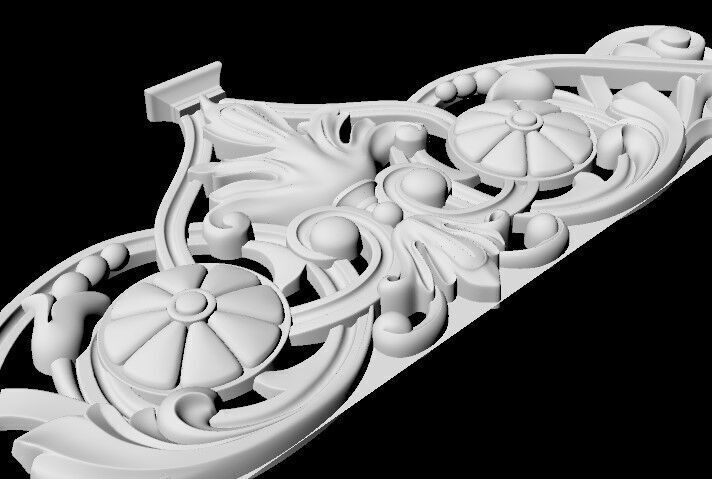Central decor ornament for furniture 3D model_3