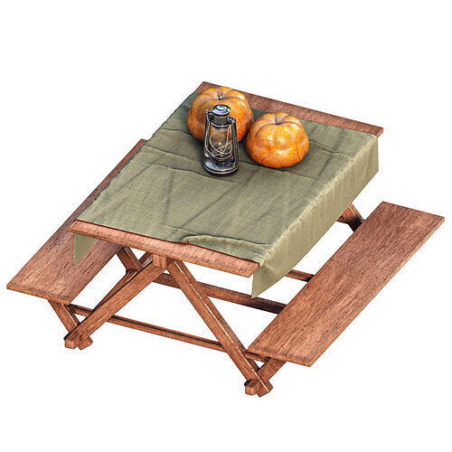 Outdoor Table and seat 3D model