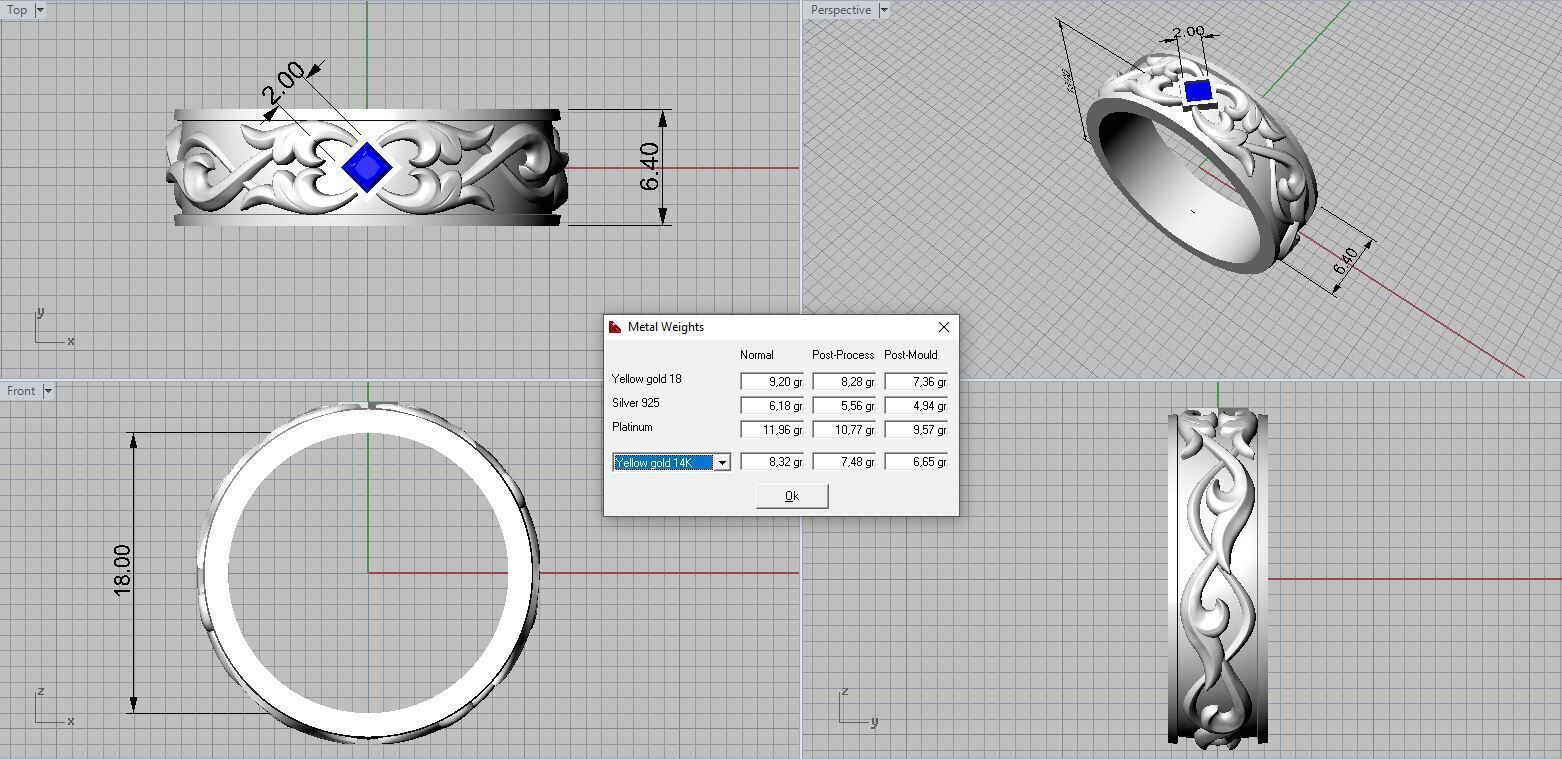Wedding Ring 3D print model_4