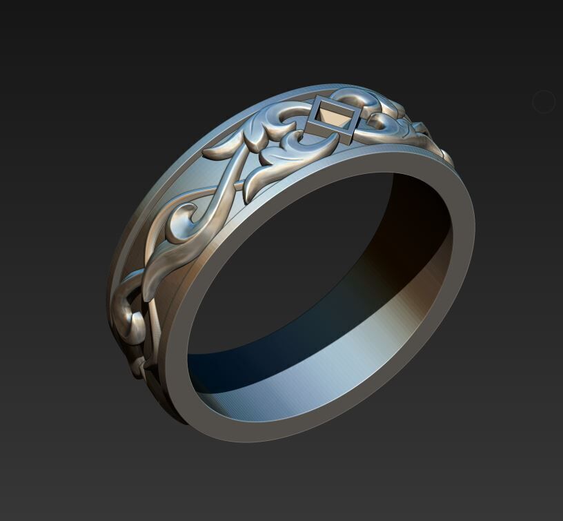 Wedding Ring 3D print model_1